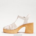 נשים הַנעָלָה Sam Edelman עקב בלוק בלוק מרגריט לבן 4XL22X658 - Image 4