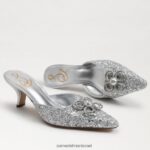 נשים הַנעָלָה Sam Edelman עקב חתלתול בריט סיור כסף רך 4XL22X588 - Image 7
