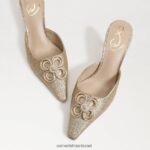 נשים הַנעָלָה Sam Edelman עקב חתלתול בריט סיור זהב ענבר 4XL22X589 - Image 7