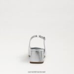 נשים הַנעָלָה Sam Edelman עקב חתלתול terra slingback כסף רך 4XL22X187 - Image 5