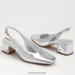 נשים הַנעָלָה Sam Edelman עקב חתלתול terra slingback כסף רך 4XL22X187 - Image 7