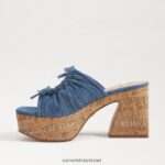 נשים הַנעָלָה Sam Edelman עקב טריז של dova פלטפורמה אינדיגו מכובס 4XL22X347 - Image 4