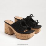 נשים הַנעָלָה Sam Edelman עקב טריז של dova פלטפורמה פשתן שחור 4XL22X348