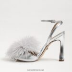 נשים הַנעָלָה Sam Edelman עקב נוצת לאון כסף 4XL22X850 - Image 4