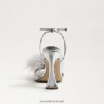 נשים הַנעָלָה Sam Edelman עקב נוצת לאון כסף 4XL22X850 - Image 5