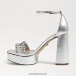 נשים הַנעָלָה Sam Edelman עקב פלטפורמה נינט כסף רך 4XL22X760 - Image 4