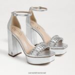נשים הַנעָלָה Sam Edelman עקב פלטפורמה נינט כסף רך 4XL22X760