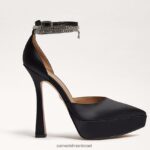 נשים הַנעָלָה Sam Edelman עקב פלטפורמה של אנדי סאטן שחור 4XL22X761 - Image 2