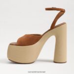 נשים הַנעָלָה Sam Edelman עקב פלטפורמה של גרייסון גבול חום 4XL22X669 - Image 4