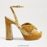 נשים הַנעָלָה Sam Edelman עקב פלטפורמה של קריסטן קטיפה זעפרן 4XL22X816 - Image 2