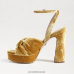 נשים הַנעָלָה Sam Edelman עקב פלטפורמה של קריסטן קטיפה זעפרן 4XL22X816 - Image 4