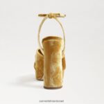 נשים הַנעָלָה Sam Edelman עקב פלטפורמה של קריסטן קטיפה זעפרן 4XL22X816 - Image 5