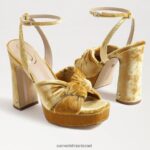 נשים הַנעָלָה Sam Edelman עקב פלטפורמה של קריסטן קטיפה זעפרן 4XL22X816 - Image 7