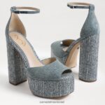 נשים הַנעָלָה Sam Edelman עקב פלטפורמה של kori כחול חדש שטוף 4XL22X238 - Image 7