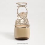 נשים הַנעָלָה Sam Edelman עקב פלטפורמה gia עלה זהב 4XL22X697 - Image 3