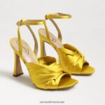 נשים הַנעָלָה Sam Edelman עקב רצועות לבנדר סאטן אוקר 4XL22X947