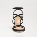 נשים הַנעָלָה Sam Edelman עקב רצועות של delanie זמש שחור 4XL22X650 - Image 3