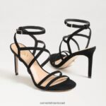 נשים הַנעָלָה Sam Edelman עקב רצועות של delanie זמש שחור 4XL22X650 - Image 7