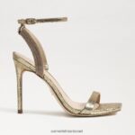 נשים הַנעָלָה Sam Edelman עקב רצועת קרסול אופליה מכרה זהב 4XL22X538 - Image 2