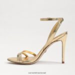 נשים הַנעָלָה Sam Edelman עקב רצועת קרסול ג'מי זהב ענבר 4XL22X676 - Image 4