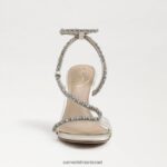 נשים הַנעָלָה Sam Edelman עקב רצועת קרסול גריינג'ר סאטן שנהב פנינה 4XL22X696 - Image 3