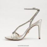נשים הַנעָלָה Sam Edelman עקב רצועת קרסול גריינג'ר סאטן שנהב פנינה 4XL22X696 - Image 4
