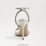 נשים הַנעָלָה Sam Edelman עקב רצועת קרסול גריינג'ר סאטן שנהב פנינה 4XL22X696 - Image 5