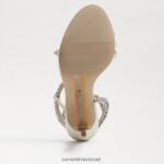 נשים הַנעָלָה Sam Edelman עקב רצועת קרסול גריינג'ר סאטן שנהב פנינה 4XL22X696 - Image 6