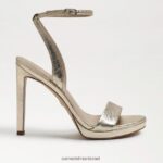 נשים הַנעָלָה Sam Edelman עקב רצועת קרסול ירקן עור עלי זהב 4XL22X386 - Image 2