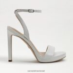 נשים הַנעָלָה Sam Edelman עקב רצועת קרסול ירקן עור לבן בוהק 4XL22X387 - Image 2