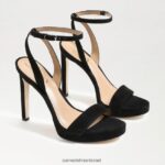 נשים הַנעָלָה Sam Edelman עקב רצועת קרסול ירקן זמש שחור 4XL22X392