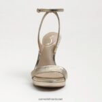 נשים הַנעָלָה Sam Edelman עקב רצועת קרסול ירקן עור עלי זהב 4XL22X386 - Image 3