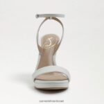 נשים הַנעָלָה Sam Edelman עקב רצועת קרסול ירקן עור לבן בוהק 4XL22X387 - Image 3