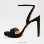נשים הַנעָלָה Sam Edelman עקב רצועת קרסול ירקן זמש שחור 4XL22X392 - Image 4