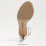 נשים הַנעָלָה Sam Edelman עקב רצועת קרסול ירקן עור כסף רך 4XL22X385 - Image 6