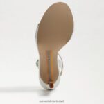 נשים הַנעָלָה Sam Edelman עקב רצועת קרסול ירקן עור לבן בוהק 4XL22X387 - Image 6
