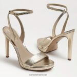 נשים הַנעָלָה Sam Edelman עקב רצועת קרסול ירקן עור עלי זהב 4XL22X386 - Image 7