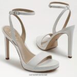 נשים הַנעָלָה Sam Edelman עקב רצועת קרסול ירקן עור לבן בוהק 4XL22X387 - Image 7