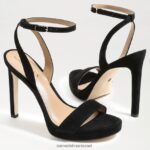 נשים הַנעָלָה Sam Edelman עקב רצועת קרסול ירקן זמש שחור 4XL22X392 - Image 7