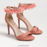 נשים הַנעָלָה Sam Edelman עקב רצועת קרסול עם חרוזים של גילי ורוד טיח 4XL22X605