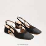 נשים הַנעָלָה Sam Edelman עקב slingback tarra זמש שחור 4XL22X374