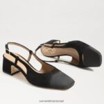 נשים הַנעָלָה Sam Edelman עקב slingback tarra זמש שחור 4XL22X374 - Image 7