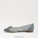 נשים הַנעָלָה Sam Edelman עשוי בלט שטוח כחול חדש שטוף 4XL22X371 - Image 4