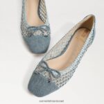 נשים הַנעָלָה Sam Edelman עשוי בלט שטוח כחול חדש שטוף 4XL22X371 - Image 7