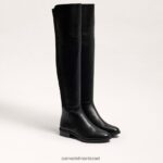 נשים הַנעָלָה Sam Edelman פאם על מגף הברך עור שחור 4XL22X776
