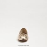 נשים הַנעָלָה Sam Edelman פליציה בלט שטוח עור עלי זהב 4XL22X129 - Image 3
