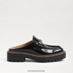 נשים הַנעָלָה Sam Edelman פרד סוליית לנון זיז עור שחור 4XL22X465 - Image 2