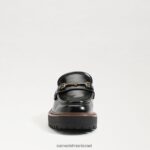 נשים הַנעָלָה Sam Edelman פרד סוליית לנון זיז עור שחור 4XL22X465 - Image 3