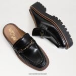 נשים הַנעָלָה Sam Edelman פרד סוליית לנון זיז עור שחור 4XL22X465 - Image 7