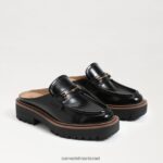 נשים הַנעָלָה Sam Edelman פרד סוליית לנון זיז עור שחור 4XL22X465